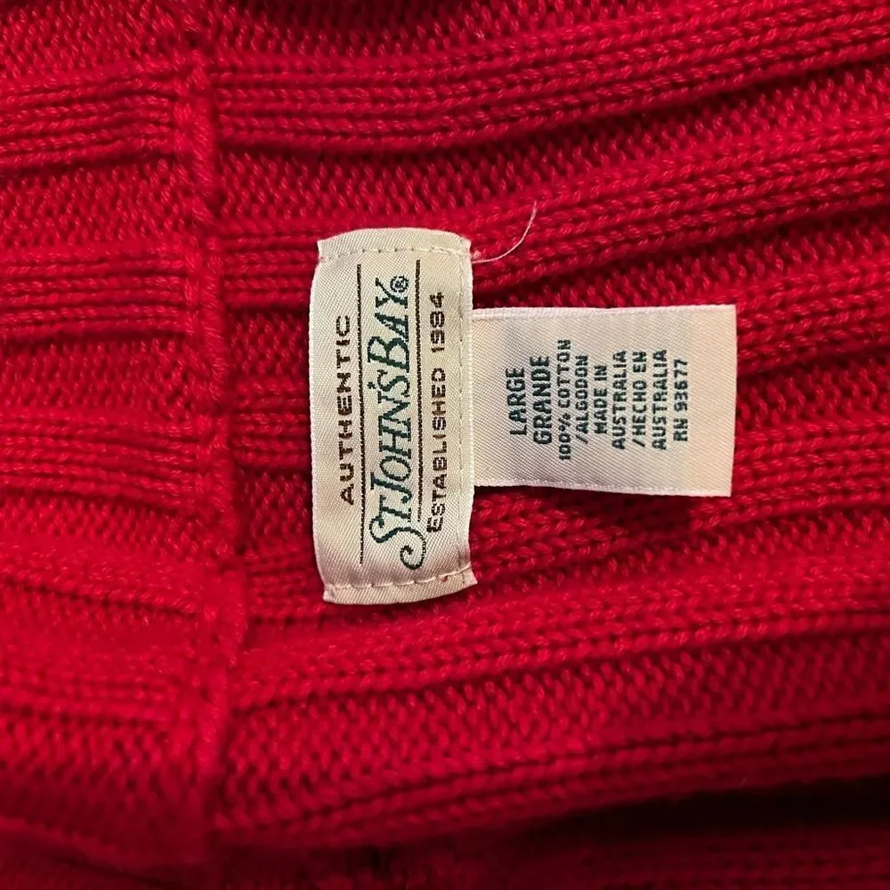 St John’s Bay ladies size large red zip sweater.